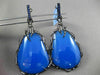 ANTIQUE MASSIVE 70.05CT DIAMOND & AAA MULTI GEM 14KT BLACK GOLD HANGING EARRINGS