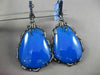 ANTIQUE MASSIVE 70.05CT DIAMOND & AAA MULTI GEM 14KT BLACK GOLD HANGING EARRINGS