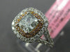 LARGE GIA 2.02CT FANCY COLOR DIAMOND 18KT WHITE & ROSE GOLD HALO ENGAGEMENT RING