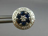 ANTIQUE 1.45CT DIAMOND & AAA SAPPHIRE 18KT WHITE GOLD 3D FLOWER EARRINGS #10817