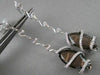 ESTATE WIDE MARQUISE 12.4CT AAA SMOKEY TOPAZ & DIAMOND 18KT W GOLD DROP EARRINGS