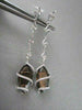 ESTATE WIDE MARQUISE 12.4CT AAA SMOKEY TOPAZ & DIAMOND 18KT W GOLD DROP EARRINGS