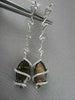 ESTATE WIDE MARQUISE 12.4CT AAA SMOKEY TOPAZ & DIAMOND 18KT W GOLD DROP EARRINGS