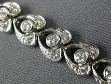 ANTIQUE WIDE 1.21CT DIAMOND 14KT WHITE GOLD HEART ETOILE TENNIS BRACELET #2500