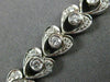 ANTIQUE WIDE 1.21CT DIAMOND 14KT WHITE GOLD HEART ETOILE TENNIS BRACELET #2500