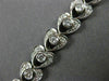 ANTIQUE WIDE 1.21CT DIAMOND 14KT WHITE GOLD HEART ETOILE TENNIS BRACELET #2500