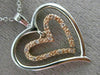 ESTATE .05CT DIAMOND 14K WHITE & ROSE GOLD 3D DOUBLE HEART LOVE FLOATING PENDANT