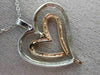 ESTATE .05CT DIAMOND 14K WHITE & ROSE GOLD 3D DOUBLE HEART LOVE FLOATING PENDANT
