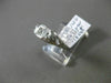 ANTIQUE .10CT OLD MINE DIAMOND 14KT WHITE GOLD FILIGREE 3 STONE ENGAGEMENT RING