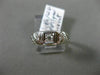 ANTIQUE .10CT OLD MINE DIAMOND 14KT WHITE GOLD FILIGREE 3 STONE ENGAGEMENT RING