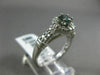 ESTATE .59CT WHITE & BLUE DIAMOND 14KT WHITE GOLD SOLITAIRE HALO ENGAGEMENT RING