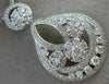 ANTIQUE LARGE 2.70CT DIAMOND 14KT WHITE GOLD MULTI FLOWER CLUSTER PENDANT #20199