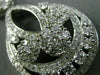 ANTIQUE LARGE 2.70CT DIAMOND 14KT WHITE GOLD MULTI FLOWER CLUSTER PENDANT #20199
