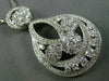 ANTIQUE LARGE 2.70CT DIAMOND 14KT WHITE GOLD MULTI FLOWER CLUSTER PENDANT #20199