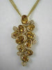 ANTIQUE LARGE 18KT YELLOW GOLD DIAMOND & CITRINE NECKLACE