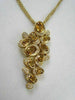 ANTIQUE LARGE 18KT YELLOW GOLD DIAMOND & CITRINE NECKLACE