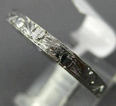 ANTIQUE 18KT WHITE GOLD CLASSIC FILIGREE MILGRAIN WEDDING ANNIVERSARY RING #1053