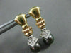 ANTIQUE .24CT DIAMOND 14KT TRI TONE GOLD & TAHITIAN PEARL HANGING EARRINGS #5132