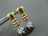 ANTIQUE .24CT DIAMOND 14KT TRI TONE GOLD & TAHITIAN PEARL HANGING EARRINGS #5132