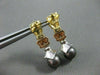 ANTIQUE .24CT DIAMOND 14KT TRI TONE GOLD & TAHITIAN PEARL HANGING EARRINGS #5132