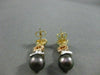 ANTIQUE .24CT DIAMOND 14KT TRI TONE GOLD & TAHITIAN PEARL HANGING EARRINGS #5132