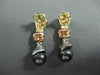 ANTIQUE .24CT DIAMOND 14KT TRI TONE GOLD & TAHITIAN PEARL HANGING EARRINGS #5132