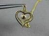 ESTATE DIAMOND & AAA PEARL 14KT YELLOW GOLD 3D OPEN HEART SOLITAIRE PENDANT 1085