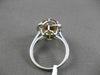 ANTIQUE LARGE 4.08CT DIAMOND & EXTRA FACET CITRINE 14KT WHITE GOLD FLORAL RING