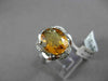 ANTIQUE LARGE 4.08CT DIAMOND & EXTRA FACET CITRINE 14KT WHITE GOLD FLORAL RING