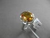 ANTIQUE LARGE 4.08CT DIAMOND & EXTRA FACET CITRINE 14KT WHITE GOLD FLORAL RING