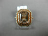 LARGE 2.49CT DIAMOND & AAA MORGANITE 14KT ROSE GOLD OCTAGON HALO ENGAGEMENT RING