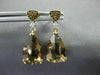 LARGE 5.41CT DIAMOND YELLOW SAPPHIRE & AAA SMOKY TOPAZ 14KT YELLOW GOLD EARRINGS