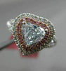 ESTATE WIDE GIA .98CT WHITE & GREEN & PINK DIAMOND 18KT GOLD 3D HEART LOVE RING