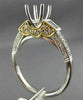 0.76CT ROUND & BAGUETTE DIAMOND 14K 2 TONE GOLD SEMI MOUNT ENGAGEMENT RING #1560