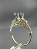 0.76CT ROUND & BAGUETTE DIAMOND 14K 2 TONE GOLD SEMI MOUNT ENGAGEMENT RING #1560