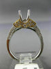 0.76CT ROUND & BAGUETTE DIAMOND 14K 2 TONE GOLD SEMI MOUNT ENGAGEMENT RING #1560