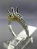 0.76CT ROUND & BAGUETTE DIAMOND 14K 2 TONE GOLD SEMI MOUNT ENGAGEMENT RING #1560