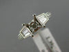 0.76CT ROUND & BAGUETTE DIAMOND 14K 2 TONE GOLD SEMI MOUNT ENGAGEMENT RING #1560