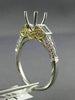 0.76CT ROUND & BAGUETTE DIAMOND 14K 2 TONE GOLD SEMI MOUNT ENGAGEMENT RING #1560