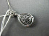 ANTIQUE .60CT ROUND DIAMOND 18KT WHITE GOLD PEAR SHAPE FLORAL DROP PENDANT CHAIN