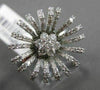 ANTIQUE LARGE 1.05CT DIAMOND 18KT WHITE GOLD 3D SUNFLOWER FUN COCKTAIL RING