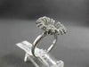ANTIQUE LARGE 1.05CT DIAMOND 18KT WHITE GOLD 3D SUNFLOWER FUN COCKTAIL RING