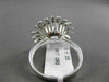 ANTIQUE LARGE 1.05CT DIAMOND 18KT WHITE GOLD 3D SUNFLOWER FUN COCKTAIL RING