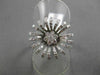 ANTIQUE LARGE 1.05CT DIAMOND 18KT WHITE GOLD 3D SUNFLOWER FUN COCKTAIL RING