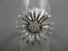 ANTIQUE LARGE 1.05CT DIAMOND 18KT WHITE GOLD 3D SUNFLOWER FUN COCKTAIL RING