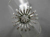 ANTIQUE LARGE 1.05CT DIAMOND 18KT WHITE GOLD 3D SUNFLOWER FUN COCKTAIL RING