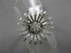 ANTIQUE LARGE 1.05CT DIAMOND 18KT WHITE GOLD 3D SUNFLOWER FUN COCKTAIL RING