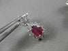 ANTIQUE 1.86CT DIAMOND RUBY 14K WHITE GOLD HANGING FILIGREE CLUSTER EARRINGS 383