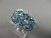 ANTIQUE WIDE 4.87CT DIAMOND & AAA LIGHT BLUE SAPPHIRE 18KT WHITE GOLD RING