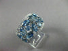 ANTIQUE WIDE 4.87CT DIAMOND & AAA LIGHT BLUE SAPPHIRE 18KT WHITE GOLD RING